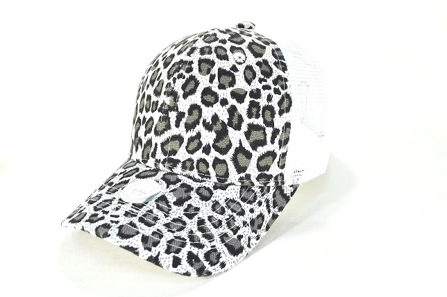 009-PLAIN-LEOPARD-HARD-MESH-BACK - WHITE